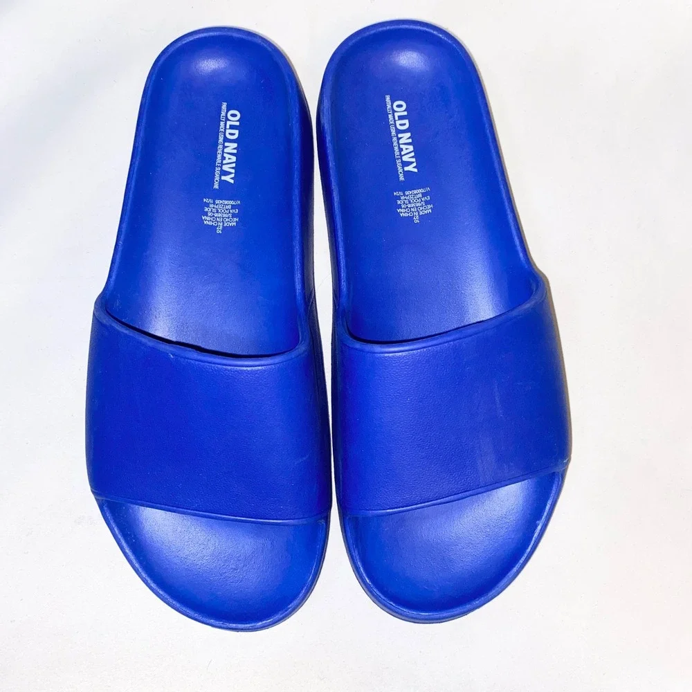 Old Navy EVA Pool Slides Royal Blue Sugarcane Sandals Mens 10 S/663816-05‎
